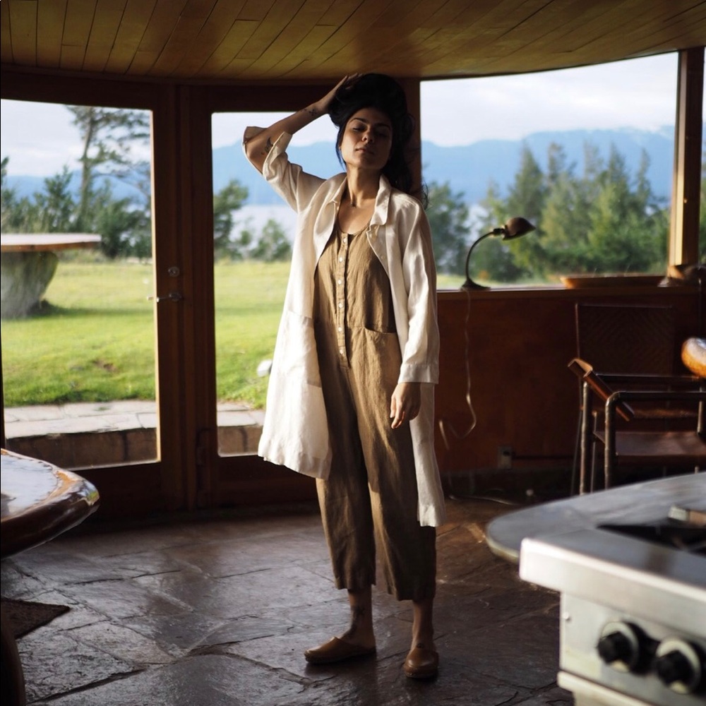 NWT Beaton Linen Pocket Jumpsuit Sage S